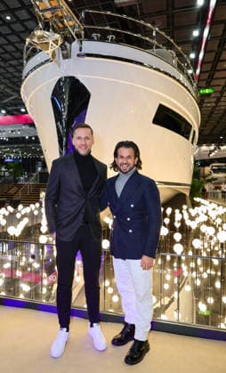 boot Messe Blue Motion Night 2026 Entrepreneur and Mallorca singer Christian Cichon stage name MOSES C with star chef Philipp Eberhardt re Düsseldorf boot Messe NRW Germany