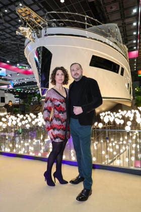 boot Messe Blue Motion Night 2026 Anne Bedoy Manager at L Oreal with her husband, the artist Adrian Bedoy Düsseldorf boot Messe NRW Germany