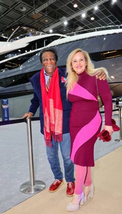 boot Messe Blue Motion Night 2026 Guest of honor Roberto Blanco and his wife Luzandra came all the way from Mallorca for the big party Düsseldorf boot Messe NRW Germany