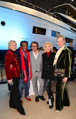 boot Messe Blue Motion Night 2026 L R Claudia Jerger YOU Foundation , guest of honor Roberto Blanco, gallery owner Dirk Geuer, Ute Ohoven UNESCO Special Ambassador and pharmaceutical manager Marion Bock Düsseldorf boot Messe NRW Germany
