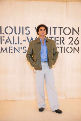 PFW Louis Vuitton Photocall EB Théo Christine attends the Louis Vuitton Menswear Fall Winter 2026-2027 show as part of Paris Fashion Week on January 20, 2026 in Paris, France. Photo by Eliot Blondet ABACAPRESS.COM Paris France France  Copyright: xBlondetxEliot ABACAx