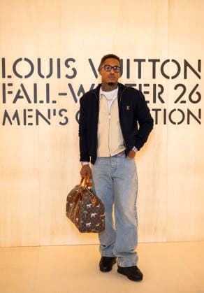 PFW Louis Vuitton Photocall EB AzChike attends the Louis Vuitton Menswear Fall Winter 2026-2027 show as part of Paris Fashion Week on January 20, 2026 in Paris, France. Photo by Eliot Blondet ABACAPRESS.COM Paris France France  Copyright: xBlondetxEliot ABACAx