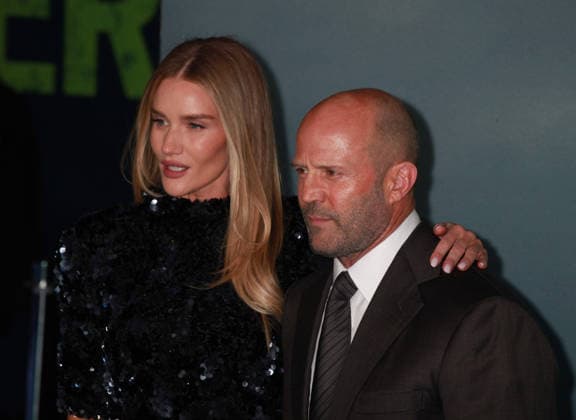 Shelter film premiere London, UK. Rosie Huntington-Whiteley and Jason Statham at the Shelter film premiere. Leicester Square. 20th January 2026. LMK11-S200126 001. Steve Bealing Landmark Media 