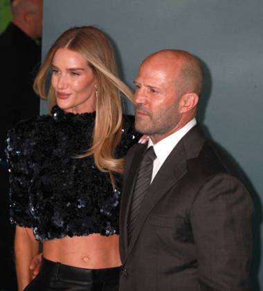 Shelter film premiere London, UK. Rosie Huntington-Whiteley and Jason Statham at the Shelter film premiere. Leicester Square. 20th January 2026. LMK11-S200126 001. Steve Bealing Landmark Media 