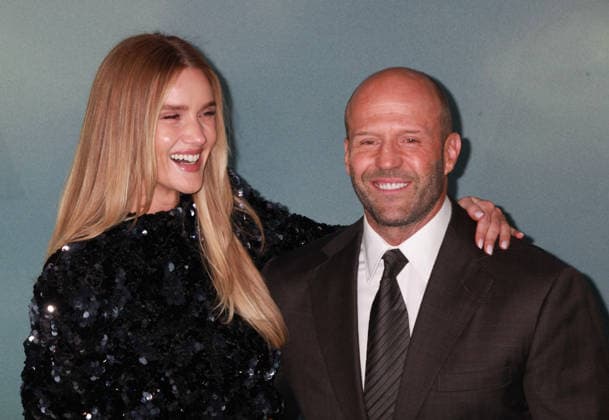 Shelter film premiere London, UK. Rosie Huntington-Whiteley and Jason Statham at the Shelter film premiere. Leicester Square. 20th January 2026. LMK11-S200126 001. Steve Bealing Landmark Media 