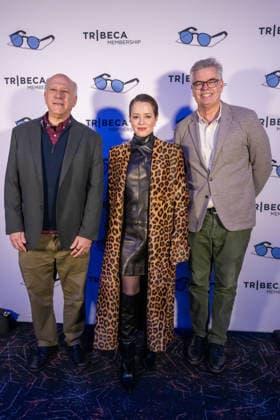 January 20, 2026, New York, United States: (L-R) Howard Cohen, Claire Foy, and Eric D Arbeloff attend the H Is for Hawk Tribeca Membership Screening at Regal Union Square on January 20, 2026 in New York City. New York United States - ZUMAs197 20260120_aaa_s197_382 Copyright: xRonxAdarx