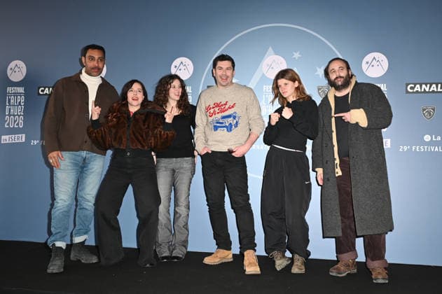 29th Comedy Film Festival - C est Qui L Amour - L Alpe Du Huez Lyes Salem, Laure Calamy, Saul Benchetrit, Fabien Gorgeart, Celeste Brunnquell and Vincent Macaigne attending the photocall of C’est quoi l’amour ? the 29th Comedy Film Festival in L Alpe d’Huez, France, on January 20, 2026. Photo by Mireille Ampilhac ABACAPRESS.COM L Alpe Du Huez France  Copyright: xAmpilhacxMireille ABACAx