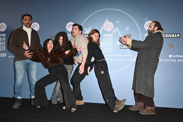 29th Comedy Film Festival - C est Qui L Amour - L Alpe Du Huez Lyes Salem, Laure Calamy, Saul Benchetrit, Fabien Gorgeart, Celeste Brunnquell and Vincent Macaigne attending the photocall of C’est quoi l’amour ? the 29th Comedy Film Festival in L Alpe d’Huez, France, on January 20, 2026. Photo by Mireille Ampilhac ABACAPRESS.COM L Alpe Du Huez France  Copyright: xAmpilhacxMireille ABACAx