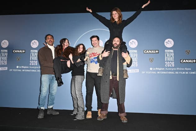 29th Comedy Film Festival - C est Qui L Amour - L Alpe Du Huez Lyes Salem, Laure Calamy, Saul Benchetrit, Fabien Gorgeart, Celeste Brunnquell and Vincent Macaigne attending the photocall of C’est quoi l’amour ? the 29th Comedy Film Festival in L Alpe d’Huez, France, on January 20, 2026. Photo by Mireille Ampilhac ABACAPRESS.COM L Alpe Du Huez France  Copyright: xAmpilhacxMireille ABACAx