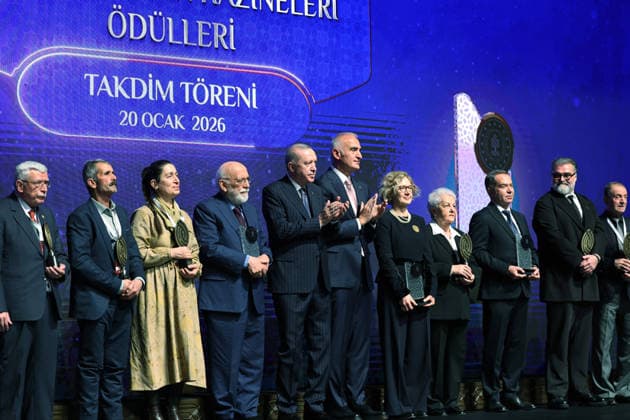 Turkish President Recep Tayyip Erdo?an participated in the Ministry of Culture Turkish President Recep Tayyip Erdo?an participated in the Ministry of Culture and Tourism s Living Human Treasures awards ceremony and delivered a speech at the event held at the Be?tepe Congress and Culture Center in the Presidential Complex in Ankara, Turkey. January 21, 2026. Photo by Turkish presidency apaimages Istanbul Istanbul Turkey 210126_Turkey_TPO_00(22) Copyright: xapaimagesxTurkishxpresidencyx xapaimagesx