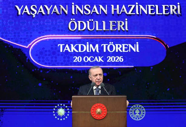 Turkish President Recep Tayyip Erdo?an participated in the Ministry of Culture Turkish President Recep Tayyip Erdo?an participated in the Ministry of Culture and Tourism s Living Human Treasures awards ceremony and delivered a speech at the event held at the Be?tepe Congress and Culture Center in the Presidential Complex in Ankara, Turkey. January 21, 2026. Photo by Turkish presidency apaimages Istanbul Istanbul Turkey 210126_Turkey_TPO_00(9) Copyright: xapaimagesxTurkishxpresidencyx xapaimagesx