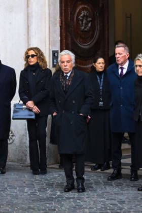 Rome, Death of Valentino Garavani - Chapel of Rest in Rome at his Foundation in Piazza Mignanelli - In the photo: GIANCARLO GIAMMETTI, Micaela Calabresi Marconi, Vernon Bruce Hoeksema, family members  Copyright: xGiandomenicoxD Angelox xipa-agency.netx xDxAngelo Landix IPA_Agency_IPA70364748