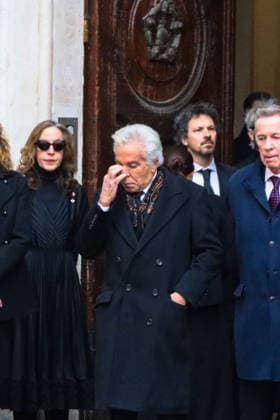 Rome, Death of Valentino Garavani - Chapel of Rest in Rome at his Foundation in Piazza Mignanelli - In the photo: GIANCARLO GIAMMETTI, Micaela Calabresi Marconi, Vernon Bruce Hoeksema, family members  Copyright: xGiandomenicoxD Angelox xipa-agency.netx xDxAngelo Landix IPA_Agency_IPA70364756