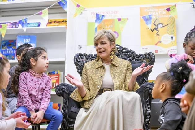 Amsterdam, The Netherlands, 2026-01-21 05:19:31 AMSTERDAM, January 21, 2026, OBA Princess Laurentien reads during the National Reading Breakfast at the Amsterdam Public Library (OBA), Reigersbos location. Twenty years ago, at this same location, the Princess read for the first time during the National Reading Days. The Reading Breakfast traditionally kicks off the National Reading Days campaign. PHOTO: NLBeeld Patrick van Emst Credit: NL Beeld Patrick van Emst  Copyright: xx x