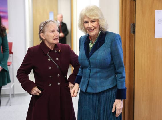 Queen Camilla Visits Domestic Abuse Services In Gloucestershire CHELTENHAM, ENGLAND - JANUARY 21: Queen Camilla (R) smiles during a visit to Gloucestershire Domestic Abuse Support Services (GDASS) to hear about their work supporting people across the county experiencing domestic abuse on January 21, 2026 in Cheltenham, England., Credit:Chris Jackson Avalon United Kingdom, England, Cheltenham  Copyright: xChrisxJacksonx xAvalonx 1067971837