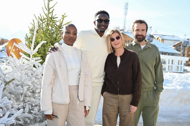 29th Alpe D Huez Festival L Infiltree Photocall Sandra Parfait, Ahmed Sylla, Michele Laroque and Amaury de Crayencour posing for the photocall of L’infiltree during the 29th Comedy Film Festival in L Alpe d’Huez, France, on January 21, 2026. Photo by Mireille Ampilhac ABACAPRESS.COM Alpe d Huez France  Copyright: xAmpilhacxMireille ABACAx