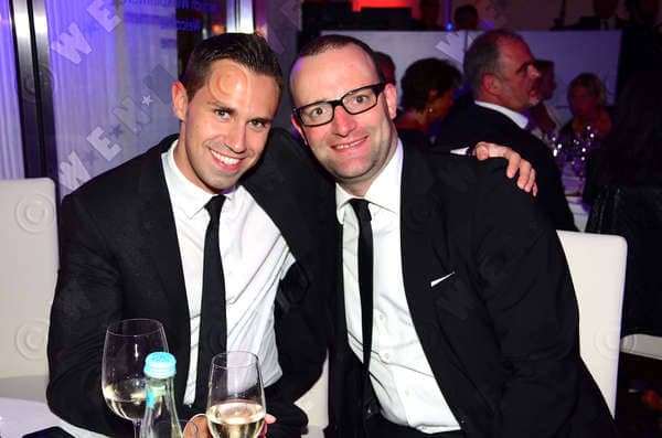 Daniel Funke and Jens Spahn at BMW Golf Cup International Charity Gala in aid of Tribute to Bambi foundation at BMW Kurfuerstendamm., Berlin, Germany WENN.com 11012500.jpg