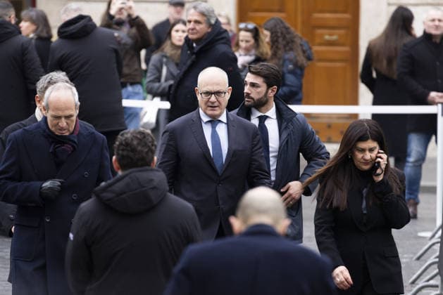 Funeral of Valentino Garavani in Rome ROME, ITALY - JANUARY 21: Roberto Gualteri, mayor of Rome, is seen at Foundation Valentino Garavani and Giancarlo Giammetti at Mignanelli Square on January 21, 2026 in Rome, Italy. Italian fashion designer Valentino Garavani died at 93 years old in Rome on January 19. Primo Barol Anadolu Rome Italy. Editorial use only. Please get in touch for any other usage.  Copyright: x2026xAnadoluxPrimoxBarolx
