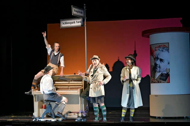 Henrik Kairies, Oliver Seidel, Mario Ramos and Krista Birkner at the photo rehearsal for the play Erich and the Detectives at the Schlosspark Theater Berlin, 21 01 2026 Foto:xM.xBehrensx xFuturexImagex erich_6108