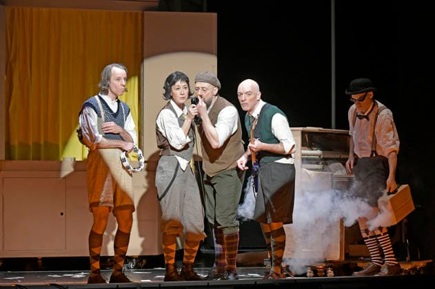 Oliver Seidel, Krista Birkner, citizen Lars Dietrich, Mario Ramos and Henrik Kairies at the photo rehearsal for the play Erich and the Detectives at the Schlosspark Theater Berlin, 21 01 2026 Foto:xM.xBehrensx xFuturexImagex erich_6126
