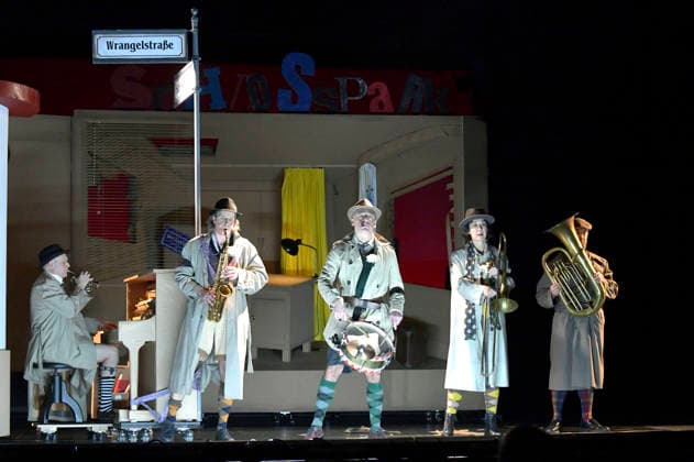 Henrik Kairies, Oliver Seidel, Mario Ramos, Krista Birkner and citizen Lars Dietrich at the photo rehearsal for the play Erich and the Detectives at the Schlosspark Theater Berlin, 21 01 2026 Foto:xM.xBehrensx xFuturexImagex erich_6129