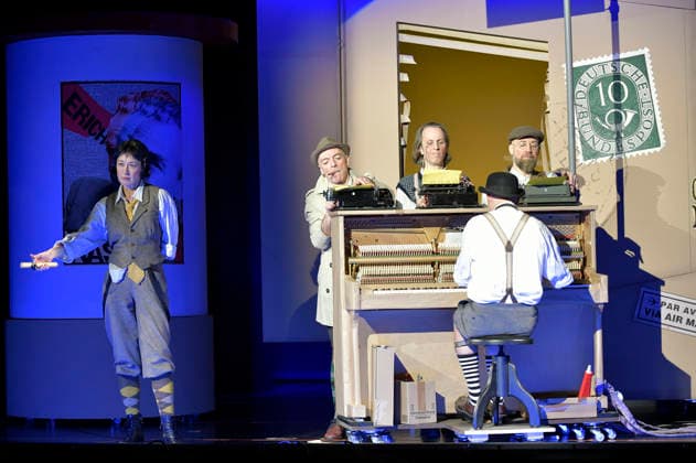 Krista Birkner, Mario Ramos, Oliver Seidel, Henrik Kairies and citizen Lars Dietrich at the photo rehearsal for the play Erich and the Detectives at the Schlosspark Theater Berlin, 21 01 2026 Foto:xM.xBehrensx xFuturexImagex erich_6138