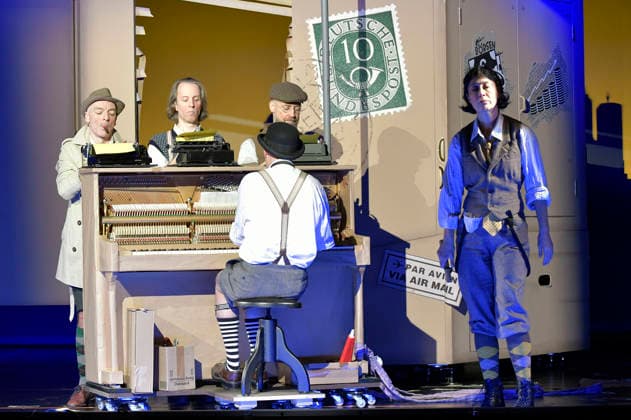 Mario Ramos, Oliver Seidel, Henrik Kairies, citizen Lars Dietrich and Krista Birkner at the photo rehearsal for the play Erich and the Detectives at the Schlosspark Theater Berlin, 21 01 2026 Foto:xM.xBehrensx xFuturexImagex erich_6139
