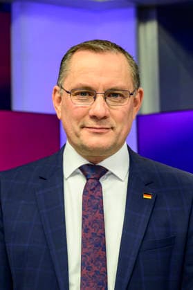 GER, Berlin, studio, guest on maischberger, political talk show, TV, format, with host Sandra Maischberger, Das Erste, from Adlershof at Studio 20, pictured from left Tino Chrupalla, AfD party leader , January 21, 2026, Copyright: HMBxMedia UwexKoch