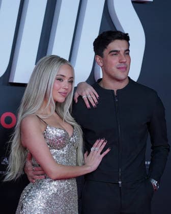 Ana Mena and Oscar Casas attend the Idolos premiere at Kinepolis Cinema . January 21, 2026 in Madrid, Spain. (20260121862)