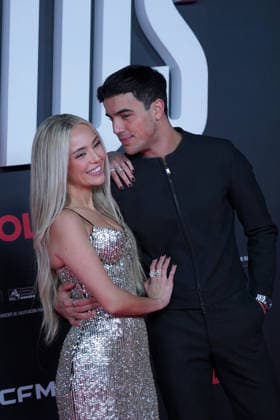 Ana Mena and Oscar Casas attend the Idolos premiere at Kinepolis Cinema . January 21, 2026 in Madrid, Spain. (20260121886)
