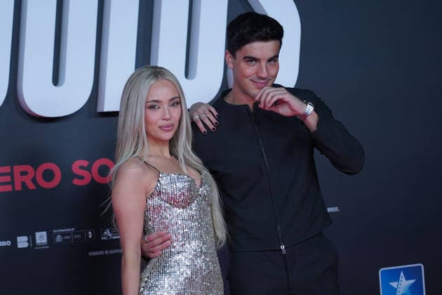 Ana Mena and Oscar Casas attend the Idolos premiere at Kinepolis Cinema . January 21, 2026 in Madrid, Spain. (20260121905)