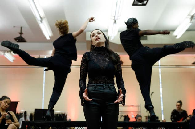 Cast members perform songs at a press day preview for the new original musical BLOOD LOVE on Wednesday, January 21, 2026 in New York City. BLOOD LOVE, New York s new pop opera, transforms the classic vampire tale into an ultra-contemporary theatrical extravaganza.  NYP20260121165 JOHNxANGELILLO