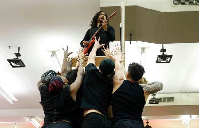 Cast members perform songs at a press day preview for the new original musical BLOOD LOVE on Wednesday, January 21, 2026 in New York City. BLOOD LOVE, New York s new pop opera, transforms the classic vampire tale into an ultra-contemporary theatrical extravaganza.  NYP20260121160 JOHNxANGELILLO