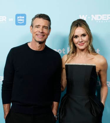 Scott Foley and Erinn Hayes arrive on the red carpet for the premiere of It s Not Like That, produced by Wonder Project for Prime Video at Metrograph on Wednesday, January 21, 2026 in New York City.  NYP20260121103 JOHNxANGELILLO