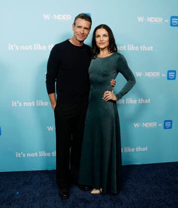 Scott Foley and Marika Dominczyk arrive on the red carpet for the premiere of It s Not Like That, produced by Wonder Project for Prime Video at Metrograph on Wednesday, January 21, 2026 in New York City.  NYP20260121117 JOHNxANGELILLO