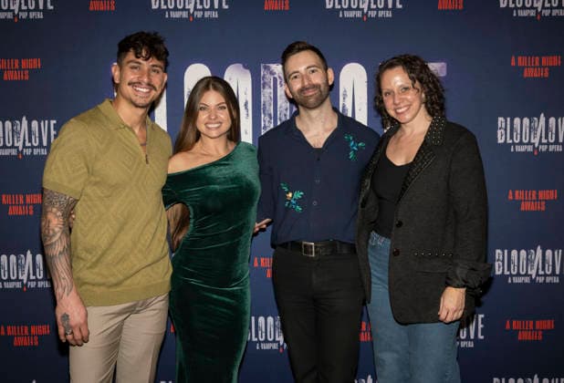 January 21, 2026, New York, Ny, United States: Jonathan Platero, Oksana Platero, Hunter Bird and Natalie Maltoke attend BloodLove A Vampire Pop Opera Off-Broadway First Look Performance and Press Day. Held at New 42 Studios in New York. Zuma Press January 21, 2026. New York United States - ZUMAp281 20260121_zea_p281_057 Copyright: xPhotoxImagexPressx