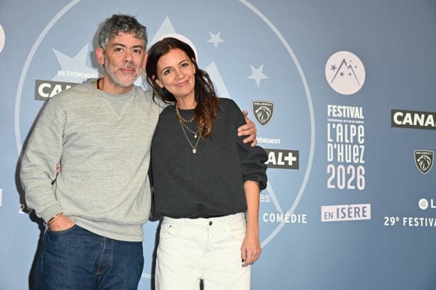 Alpe d Huez 29th Comedy Film Festival Manu Payet and Marie-Julie Baup posing for a photocall during the 29th Comedy Film Festival in L Alpe d’Huez, France, on January 21, 2026. Photo by Mireille Ampilhac ABACAPRESS.COM L Alpe Du Huez France  Copyright: xAmpilhacxMireille ABACAx