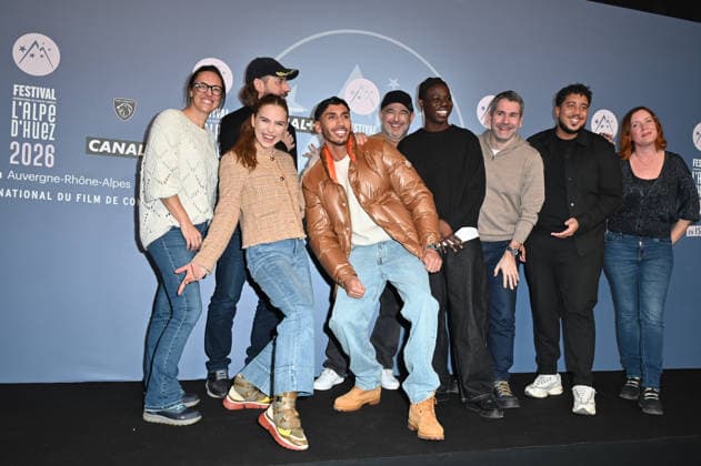 Alpe d Huez 29th Comedy Film Festival Fred Testot, Jade Pedri, Ilyes Djadel, Mohamed Hamidi and guests posing for a photocall during the 29th Comedy Film Festival in L Alpe d’Huez, France, on January 21, 2026. Photo by Mireille Ampilhac ABACAPRESS.COM L Alpe Du Huez France  Copyright: xAmpilhacxMireille ABACAx