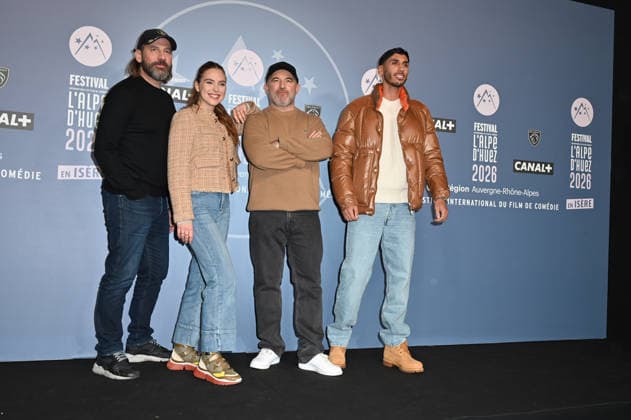 Alpe d Huez 29th Comedy Film Festival Fred Testot, Jade Pedri, Mohamed Hamidi and Ilyes Djadel posing for a photocall during the 29th Comedy Film Festival in L Alpe d’Huez, France, on January 21, 2026. Photo by Mireille Ampilhac ABACAPRESS.COM L Alpe Du Huez France  Copyright: xAmpilhacxMireille ABACAx
