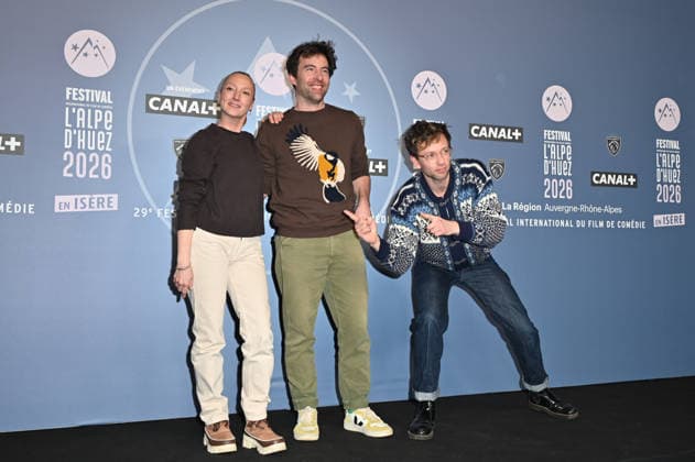Alpe d Huez 29th Comedy Film Festival Audrey Lamy, Jean-Baptiste Saurel and Xavier Lacaille posing for a photocall during the 29th Comedy Film Festival in L Alpe d’Huez, France, on January 21, 2026. Photo by Mireille Ampilhac ABACAPRESS.COM L Alpe Du Huez France  Copyright: xAmpilhacxMireille ABACAx