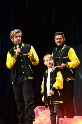 Alpe d Huez 29th Comedy Film Festival Philippe Lacheau, Corentin Guillot and Jamel Debbouze attending the screening of Masupilami during the 29th Comedy Film Festival in L Alpe d’Huez, France, on January 21, 2026. Photo by Mireille Ampilhac ABACAPRESS.COM L Alpe Du Huez France  Copyright: xAmpilhacxMireille ABACAx
