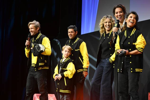 Alpe d Huez 29th Comedy Film Festival Philippe Lacheau, Elodie Fontan, Corentin Guillot and Jamel Debbouze attending the screening of Masupilami during the 29th Comedy Film Festival in L Alpe d’Huez, France, on January 21, 2026. Photo by Mireille Ampilhac ABACAPRESS.COM L Alpe Du Huez France  Copyright: xAmpilhacxMireille ABACAx