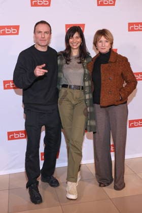 21 01 2026, Mark Waschke, Mira Thiel and Corinna Harfouch at the premiere Tatort Gefahrengebiet, ARD, crime movie, at Delphi Filmpalast, Berlin, Berlin Germany, Germany