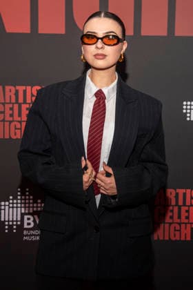 abb Dela as a guest on the red carpet at the Artist Celebration Night at Station Berlin on 21 01 2026 in Berlin Berlin Germany