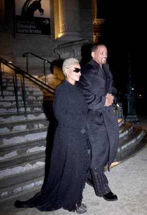 Jada Pinkett and Will Smith are leaving Grand Palais where their son Jaden presented his collaboration as Louboutin artistic director, during Paris Fashion Week Jada Pinkett et Will Smith à la sortie du Grand Palais ou leur fils Jaden presentait sa collection Louboutin en tant que directeur artistique, pendant la Fashion Week 452416 2026 01 21 Paris France Smith, Will Pinkett Smith, Jada  Copyright: xJasminexAissaouix xStarfacex STAR_452416_003