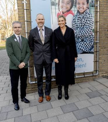 Alphen aan den Rijn, The Netherlands, 2026-01-22 10:59:08 Queen Maxima, honorary chair of More Music in the Classroom, is visiting Stromen Primary School in Alphen aan den Rijn. The school is participating in the new program Make Space for Creativity. PHOTO: NLBeeld POOL Albert Nieboer Credit: NL Beeld Patrick van Emst  Copyright: xx x