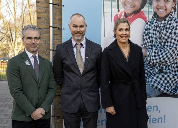 Alphen aan den Rijn, The Netherlands, 2026-01-22 10:59:12 Queen Maxima, honorary chair of More Music in the Classroom, is visiting Stromen Primary School in Alphen aan den Rijn. The school is participating in the new program Make Space for Creativity. PHOTO: NLBeeld POOL Albert Nieboer Credit: NL Beeld Patrick van Emst  Copyright: xx x