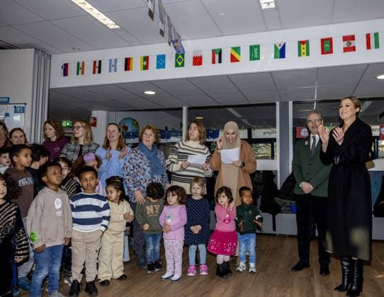 Alphen aan den Rijn, The Netherlands, 2026-01-22 11:01:14 Queen Maxima, honorary chair of More Music in the Classroom, is visiting Stromen Primary School in Alphen aan den Rijn. The school is participating in the new program Make Space for Creativity. PHOTO: NLBeeld POOL Albert Nieboer Credit: NL Beeld Patrick van Emst  Copyright: xx x