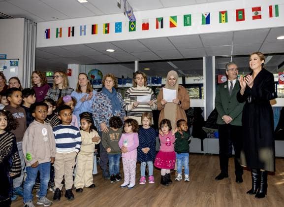 Alphen aan den Rijn, The Netherlands, 2026-01-22 11:01:15 Queen Maxima, honorary chair of More Music in the Classroom, is visiting Stromen Primary School in Alphen aan den Rijn. The school is participating in the new program Make Space for Creativity. PHOTO: NLBeeld POOL Albert Nieboer Credit: NL Beeld Patrick van Emst  Copyright: xx x