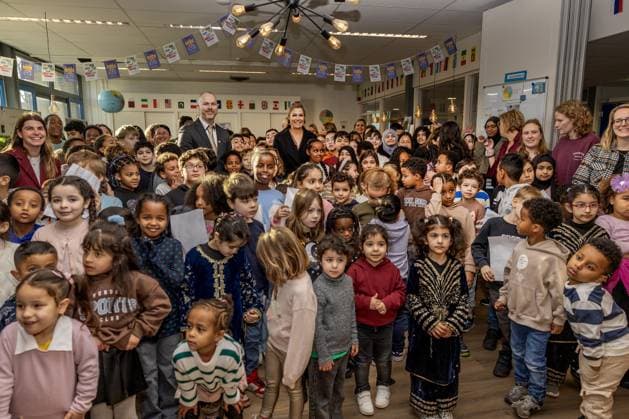 Alphen aan den Rijn, The Netherlands, 2026-01-22 11:02:57 Queen Maxima, honorary chair of More Music in the Classroom, is visiting Stromen Primary School in Alphen aan den Rijn. The school is participating in the new program Make Space for Creativity. PHOTO: NLBeeld POOL Albert Nieboer Credit: NL Beeld Patrick van Emst  Copyright: xx x